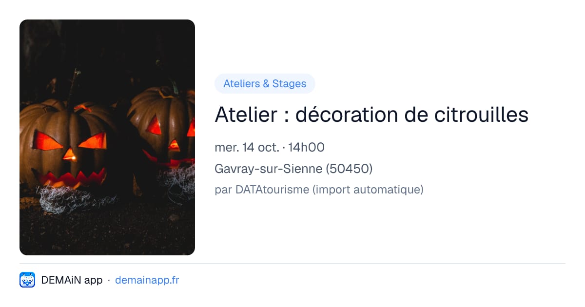 Atelier : décoration de citrouilles — Gavray-sur-Sienne