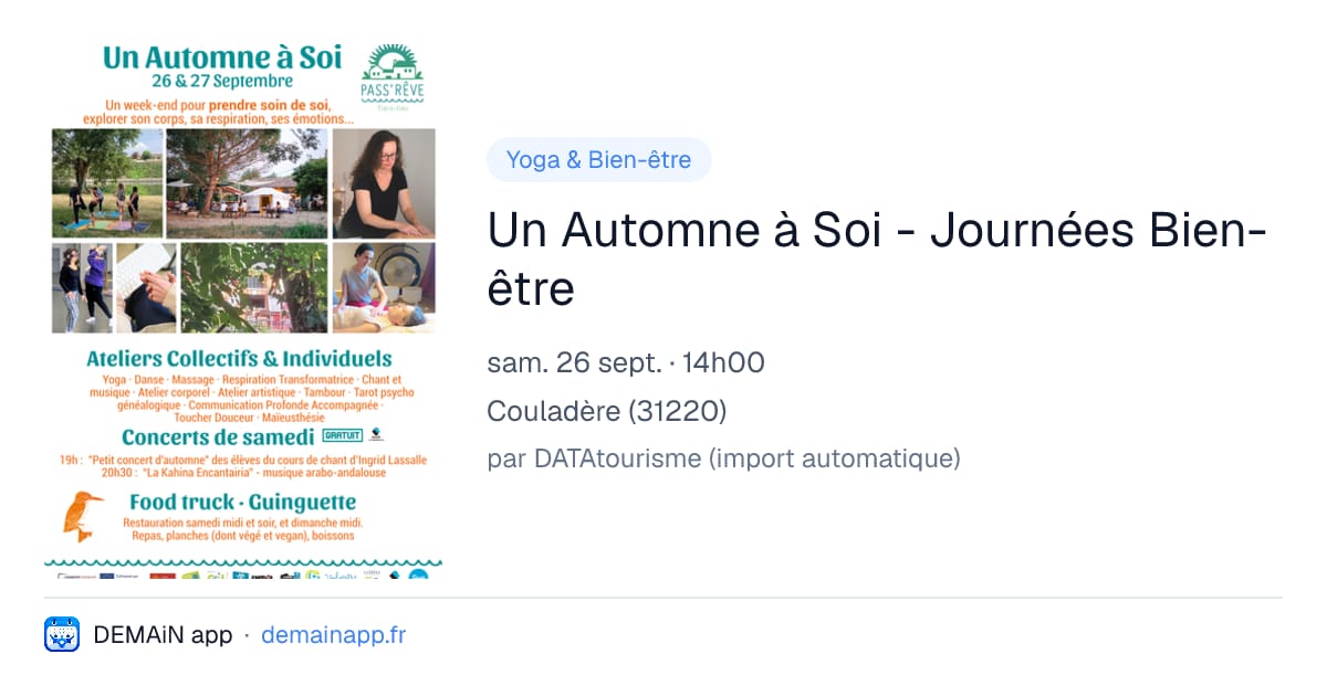 Un Automne à Soi - Journées Bien-être — Couladère