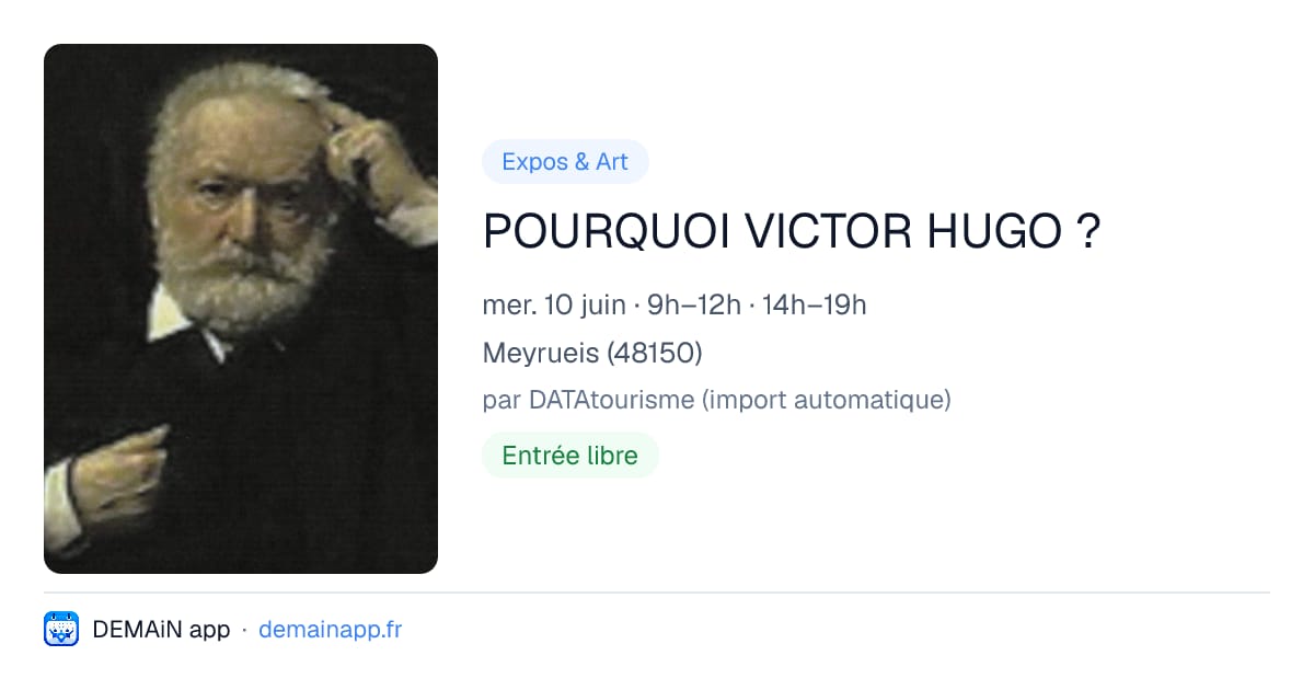 POURQUOI VICTOR HUGO ? — Meyrueis