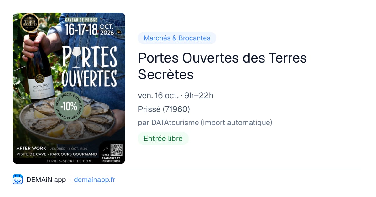 Portes Ouvertes des Terres Secrètes — Prissé
