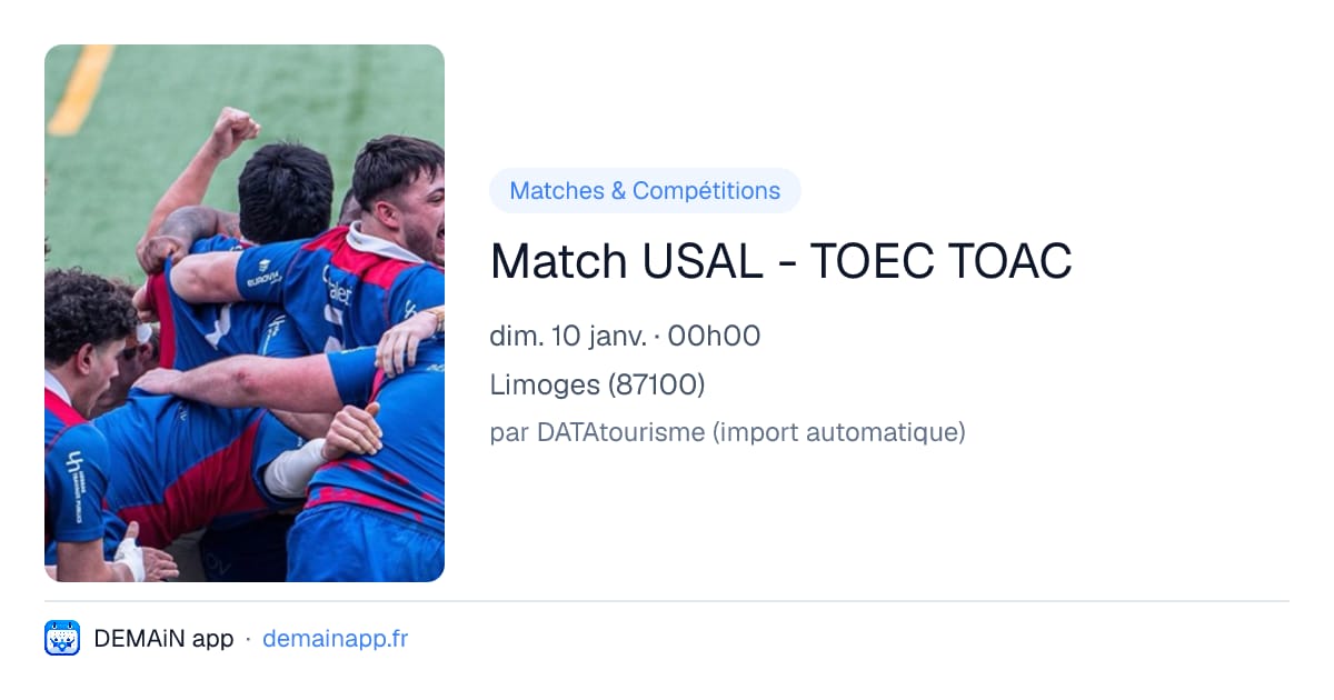 Match USAL - TOEC TOAC — Limoges