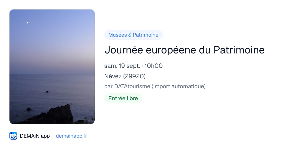 Journée européene du Patrimoine — Névez