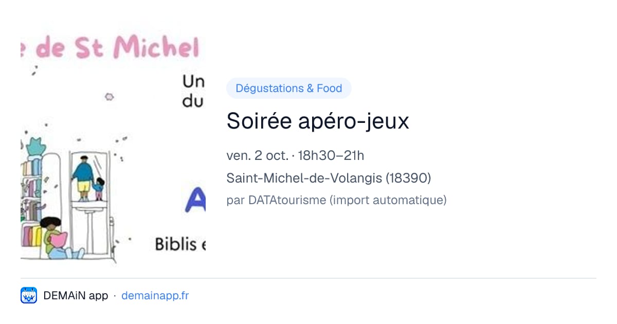 Soirée apéro-jeux — Saint-Michel-de-Volangis