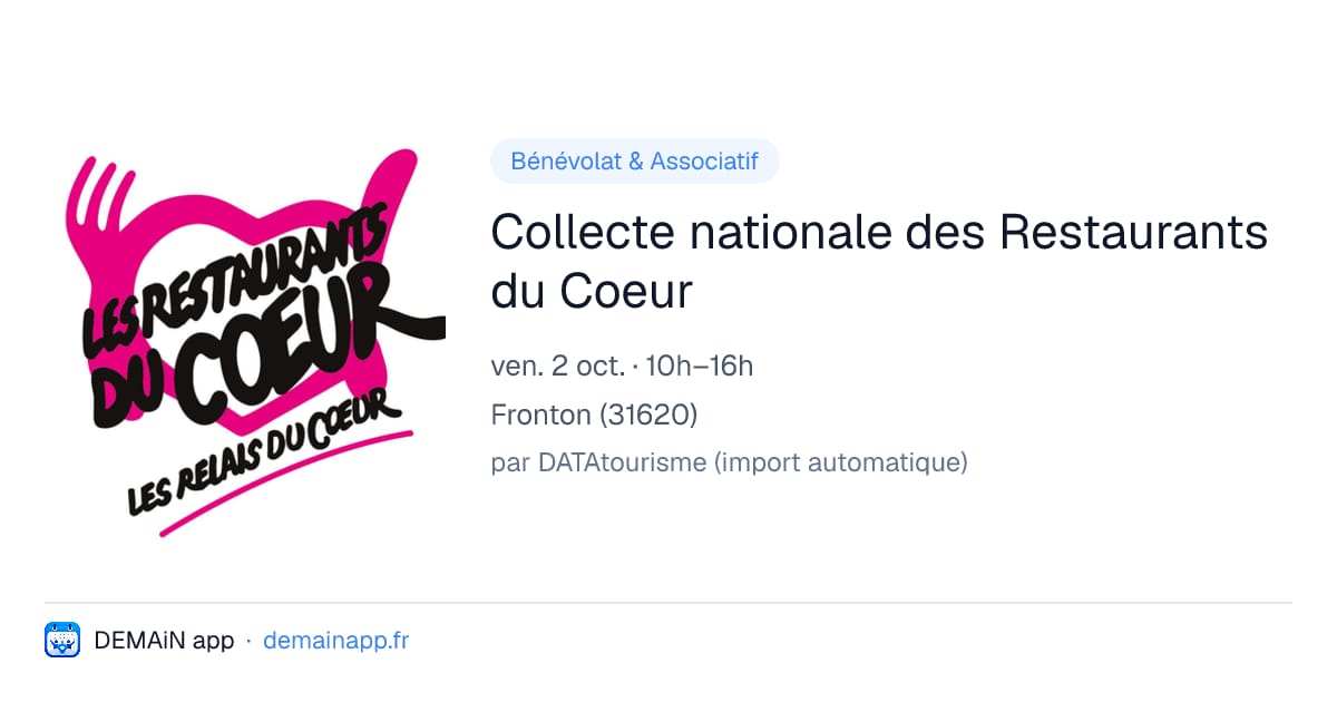 Collecte nationale des Restaurants du Coeur — Fronton