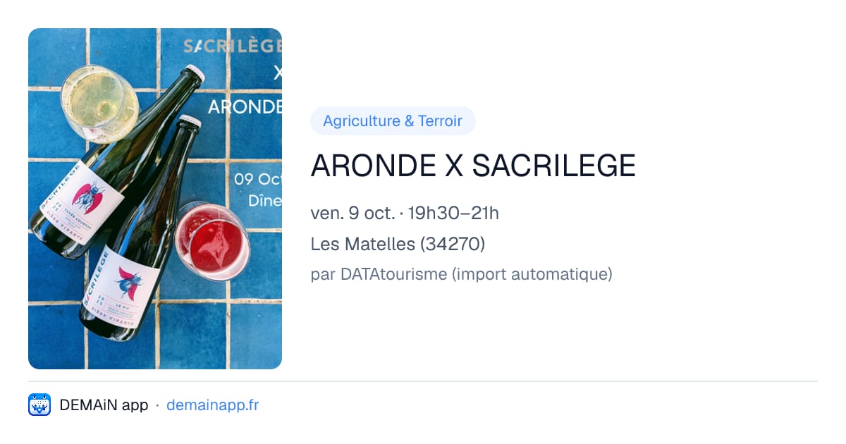 ARONDE X SACRILEGE — Les Matelles