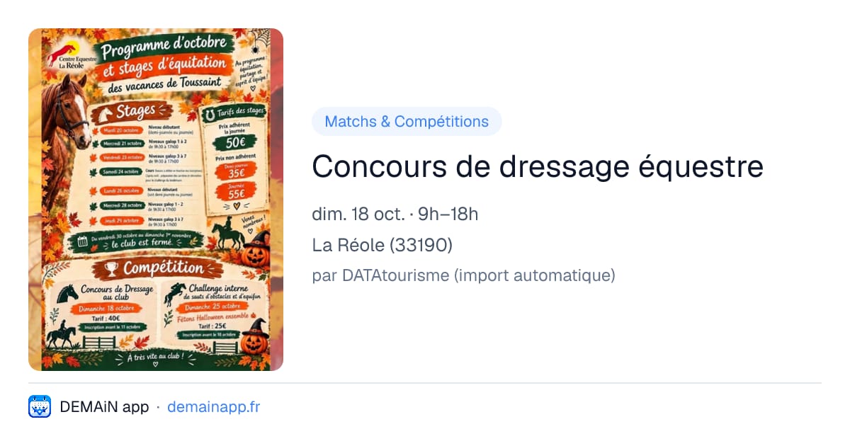 Concours de dressage équestre — La Réole