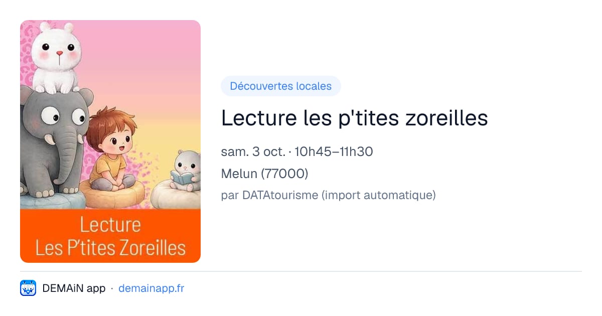 Lecture les p'tites zoreilles — Melun