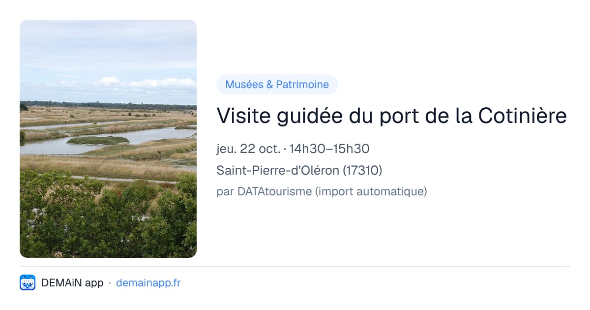 Visite guidée du port de la Cotinière — Saint-Pierre-d'Oléron