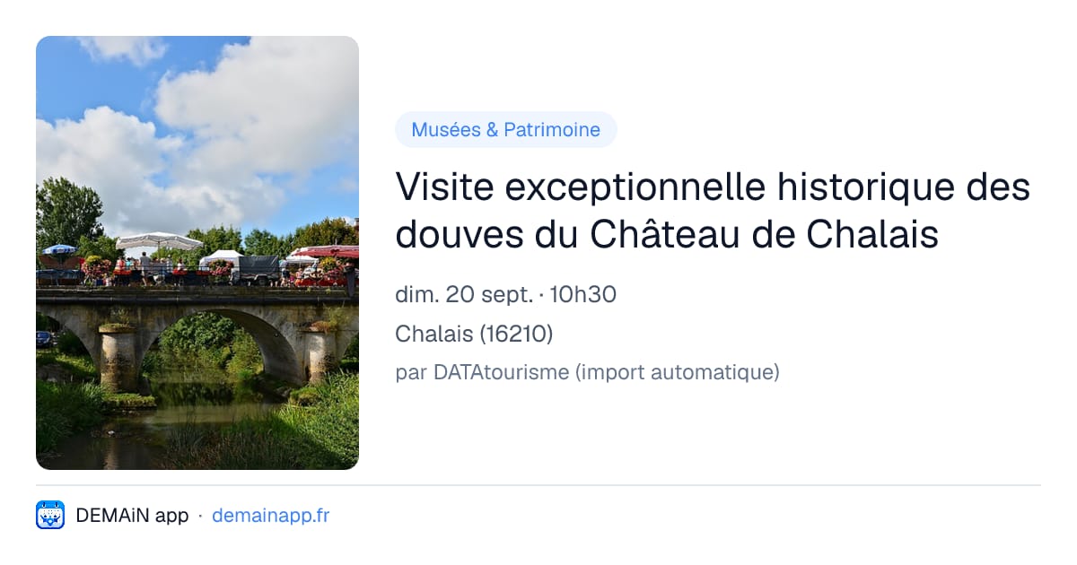 Visite exceptionnelle historique des douves du Château de Chalais — Chalais
