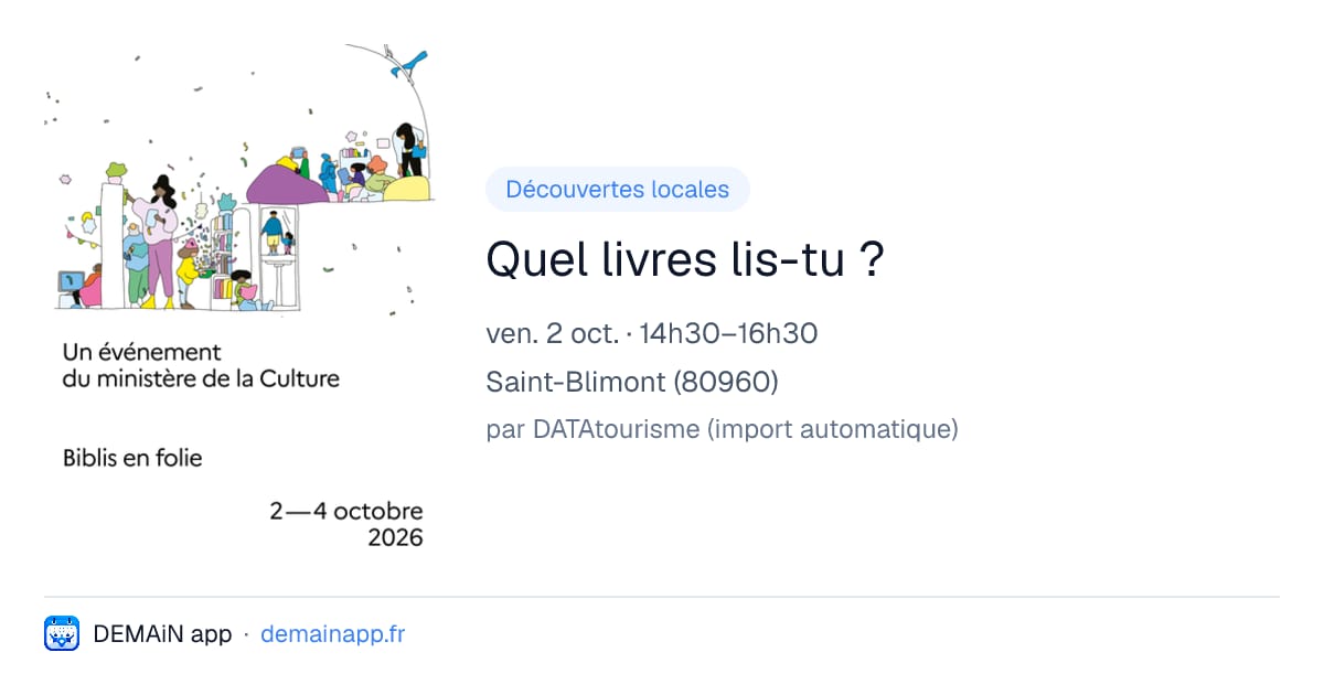 Quel livres lis-tu ? — Saint-Blimont