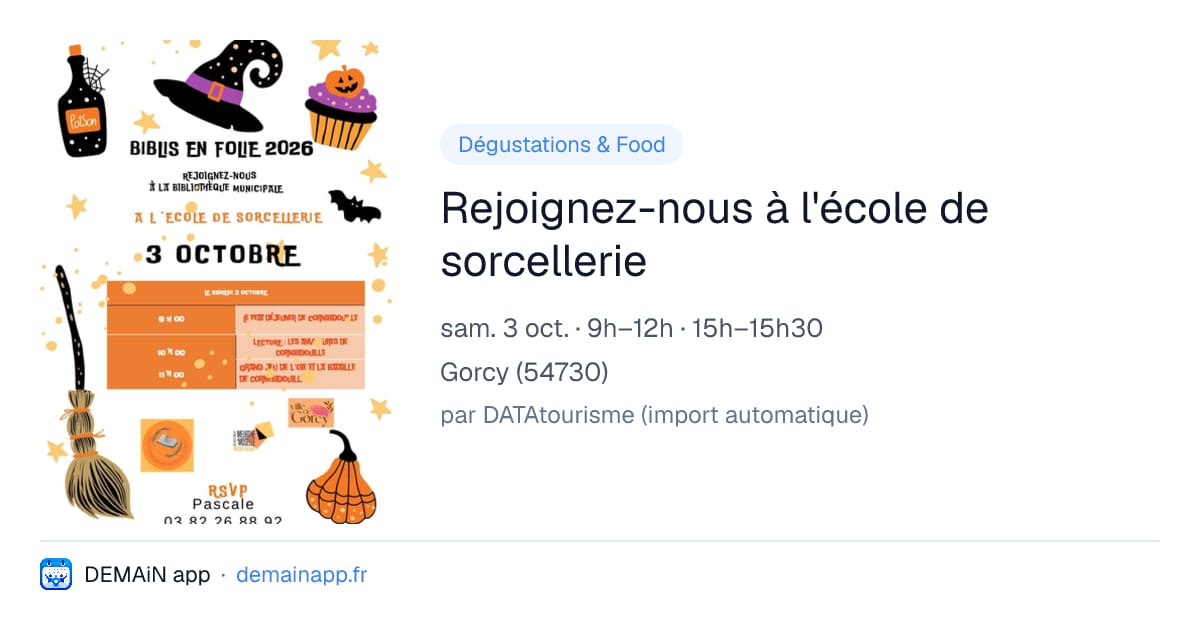 Rejoignez-nous à l'école de sorcellerie — Gorcy