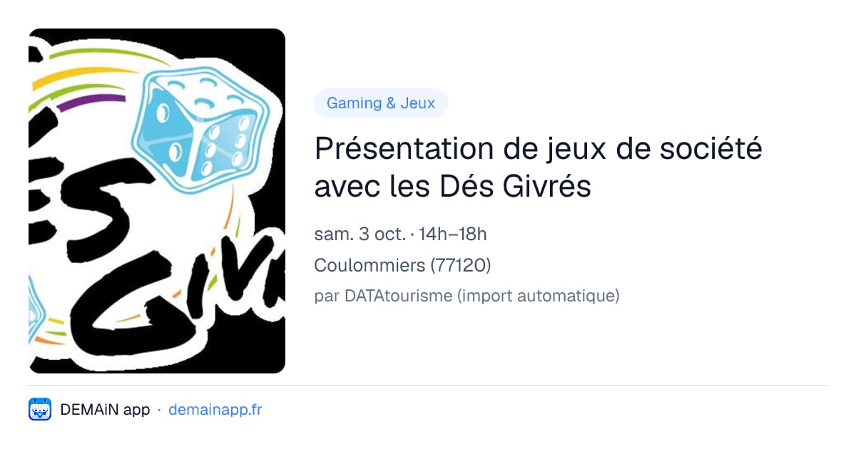 Présentation de jeux de société avec les Dés Givrés — Coulommiers