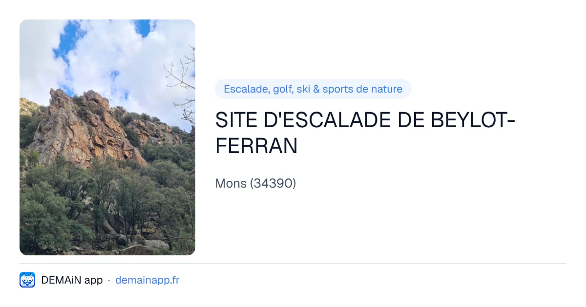 SITE D'ESCALADE DE BEYLOT-FERRAN — Mons