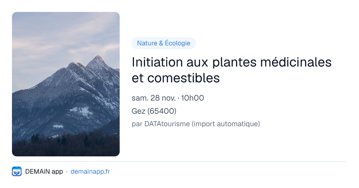 Initiation aux plantes médicinales et comestibles — Gez