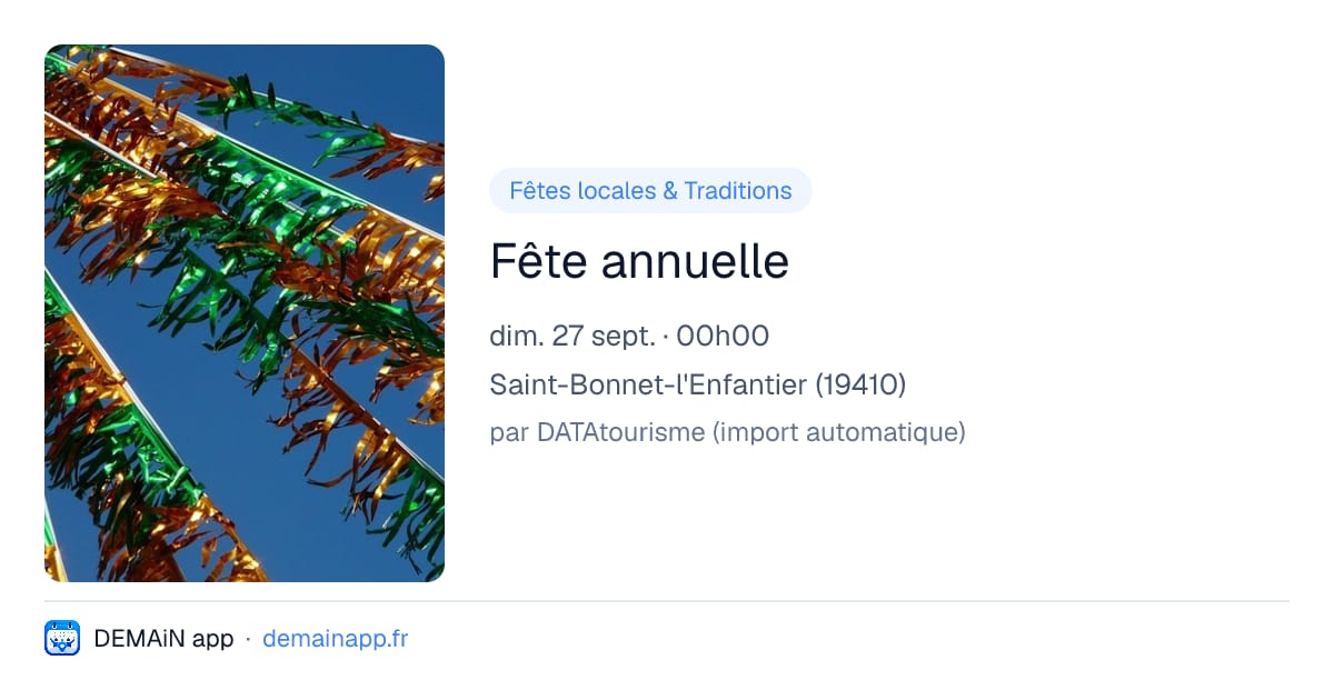 Fête annuelle — Saint-Bonnet-l'Enfantier