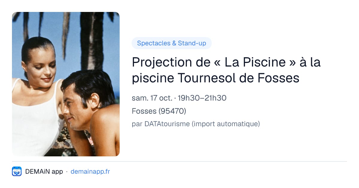 Projection de « La Piscine » à la piscine Tournesol de Fosses — Fosses