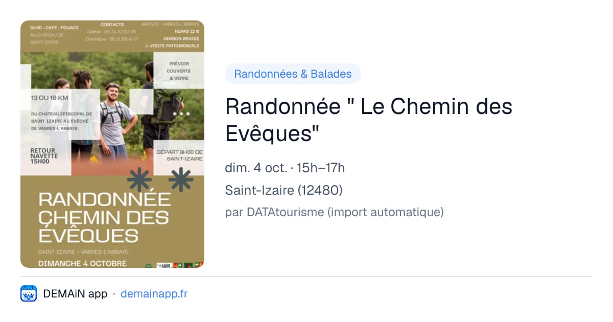 Randonnée " Le Chemin des Evêques" — Saint-Izaire
