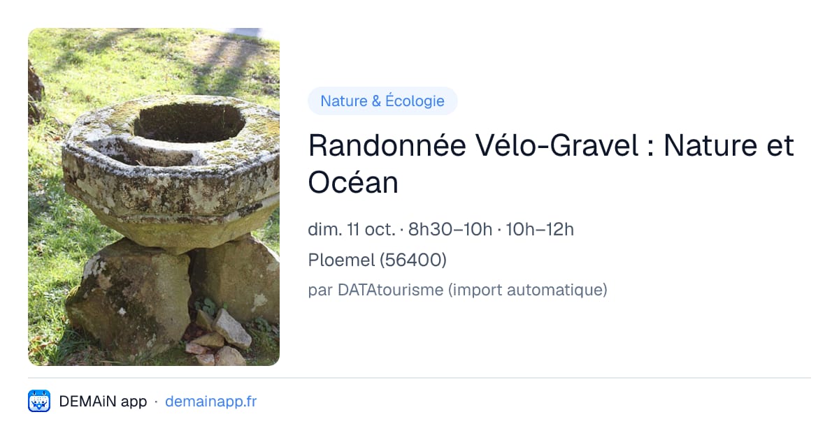 Randonnée Vélo-Gravel : Nature et Océan — Ploemel
