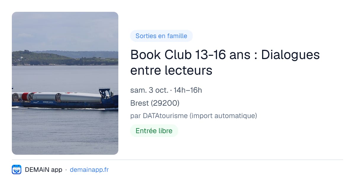 Book Club 13-16 ans : Dialogues entre lecteurs — Brest