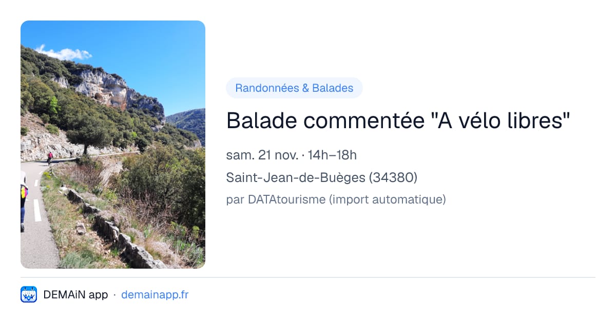 Balade commentée "A vélo libres" — Saint-Jean-de-Buèges