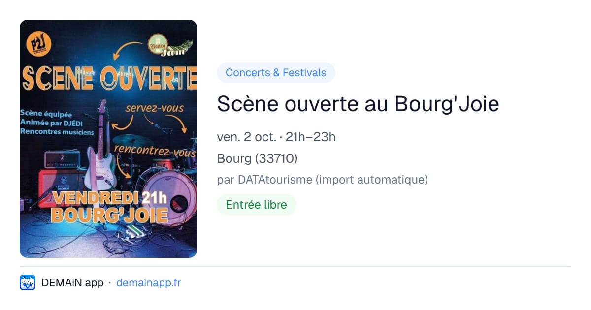 Scène ouverte au Bourg'Joie — Bourg