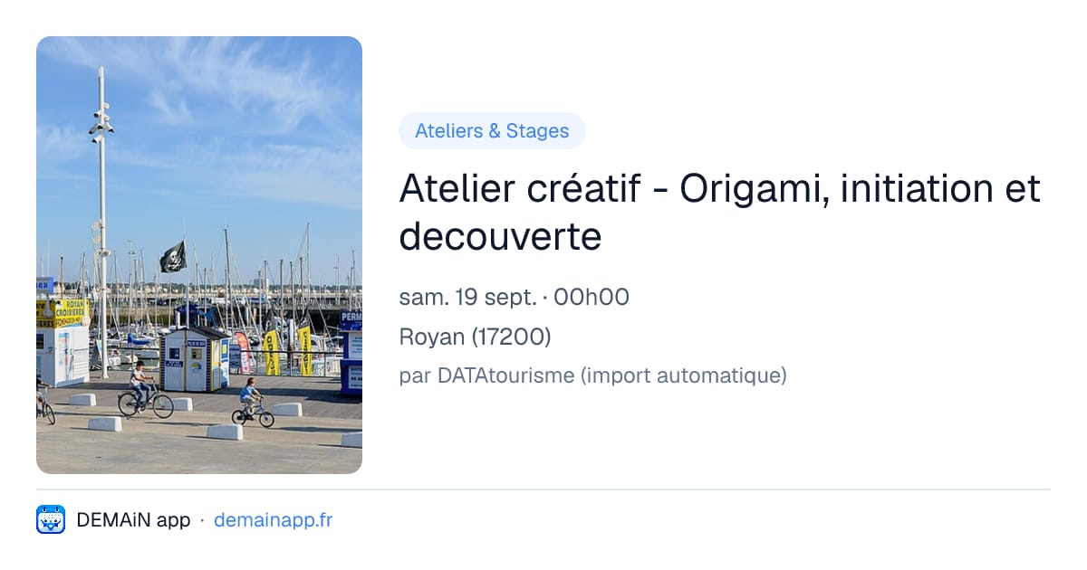 Atelier créatif - Origami, initiation et decouverte — Royan