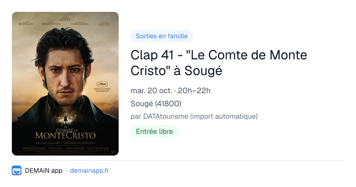 Clap 41 - "Le Comte de Monte Cristo" à Sougé — Sougé