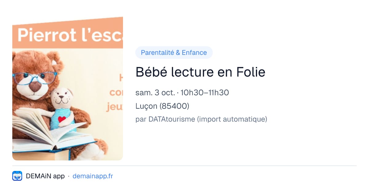 Bébé lecture en Folie — Luçon