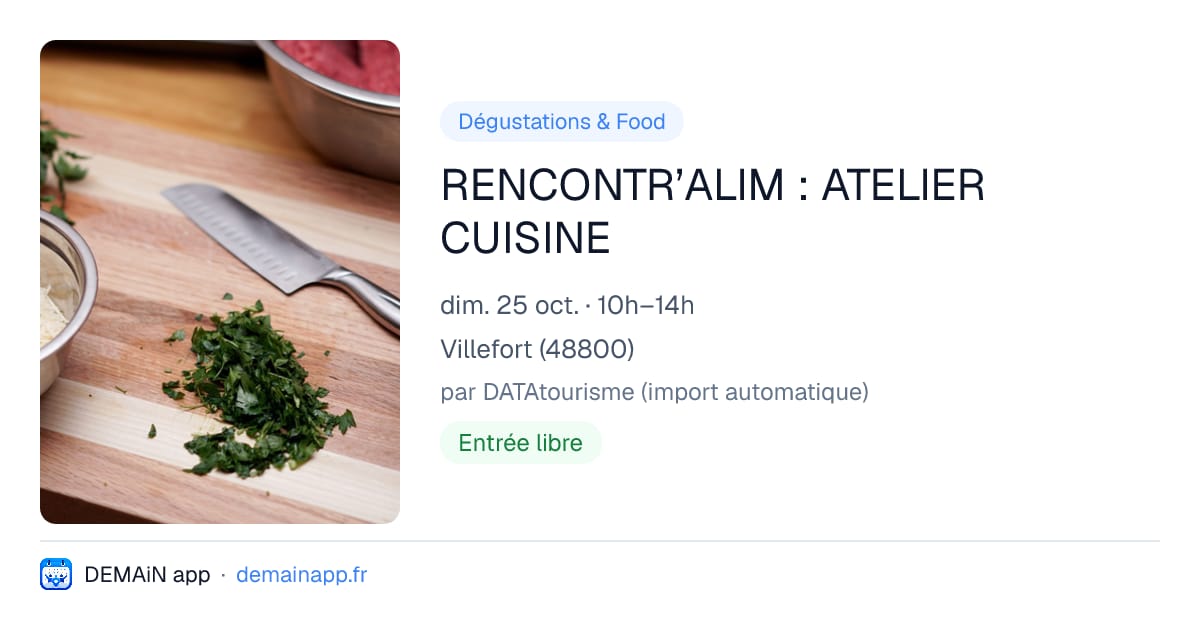RENCONTR’ALIM : ATELIER CUISINE — Villefort