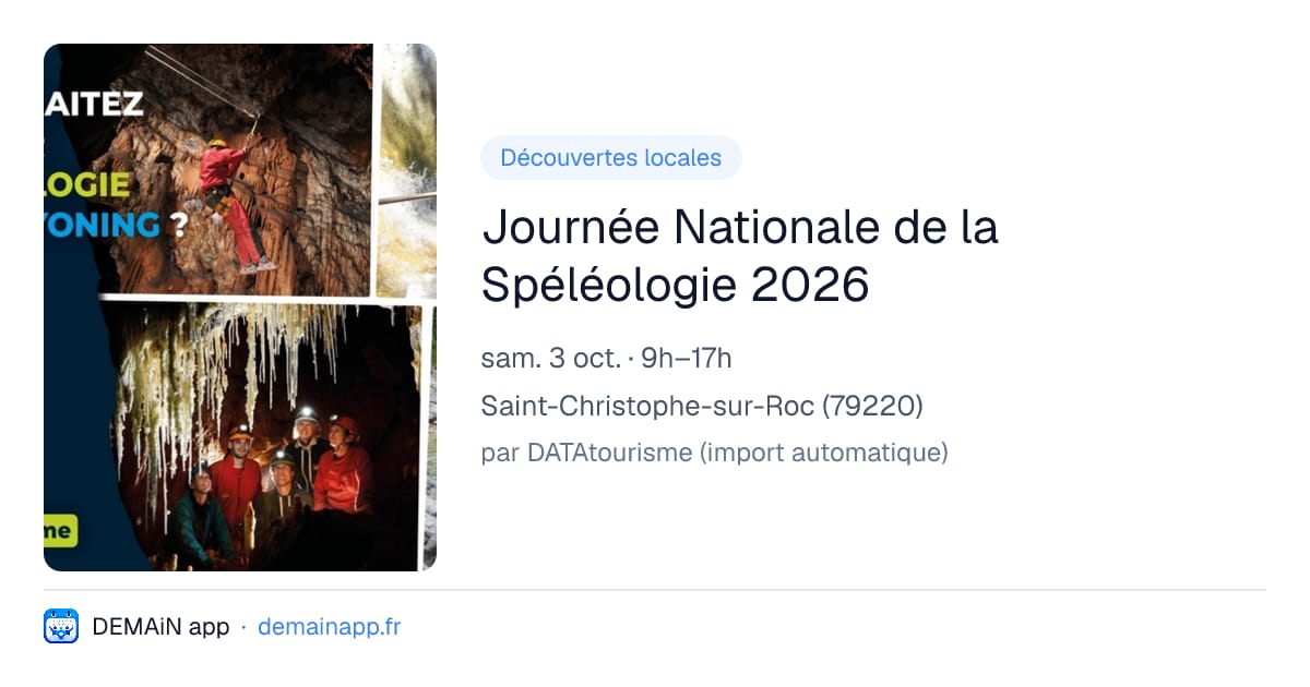 Journée Nationale de la Spéléologie 2026 — Saint-Christophe-sur-Roc