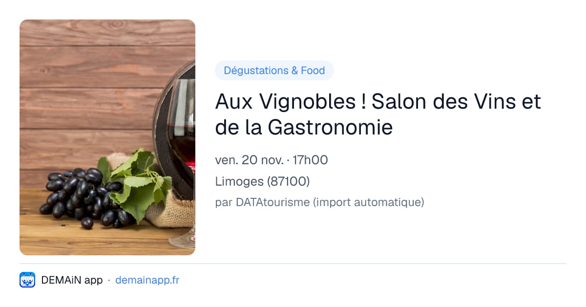 Aux Vignobles ! Salon des Vins et de la Gastronomie — Limoges