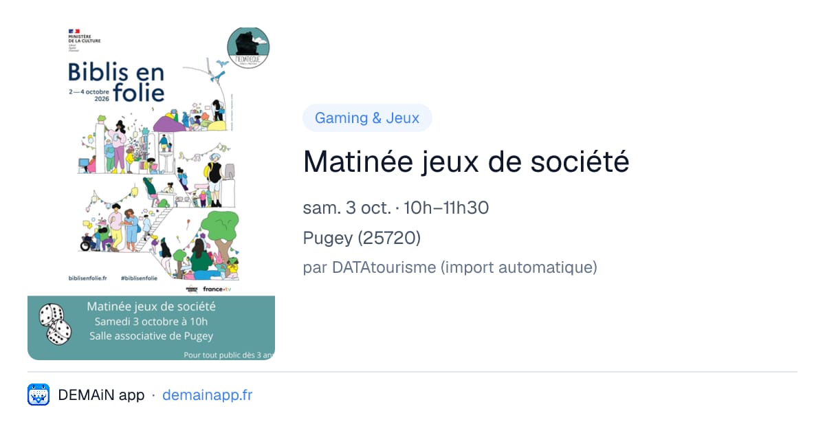 Matinée jeux de société — Pugey