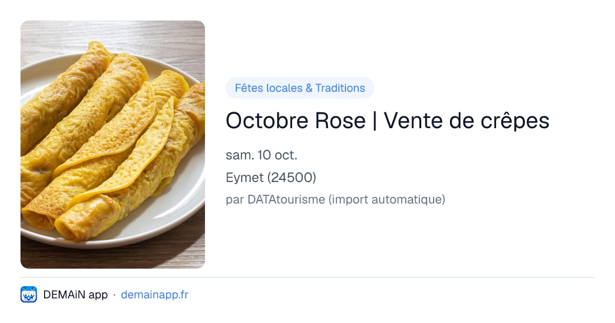 Octobre Rose | Vente de crêpes — Eymet