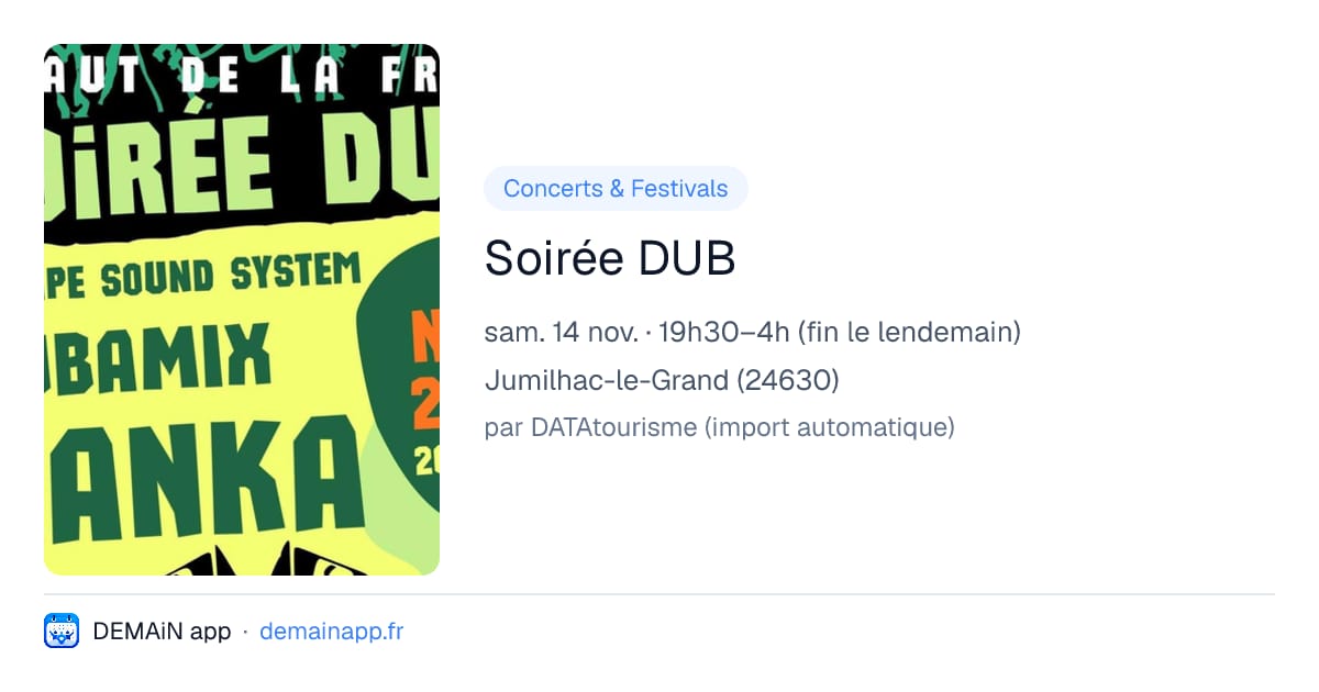 Soirée DUB — Jumilhac-le-Grand