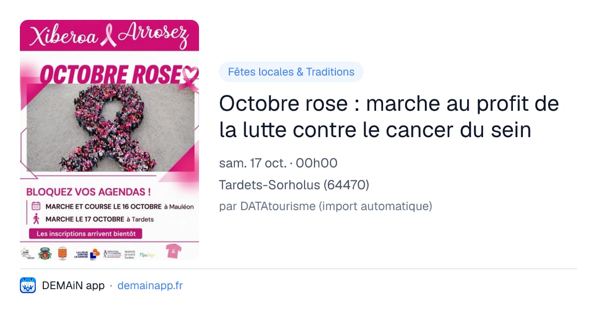Octobre rose : marche au profit de la lutte contre le cancer du sein — Tardets-Sorholus