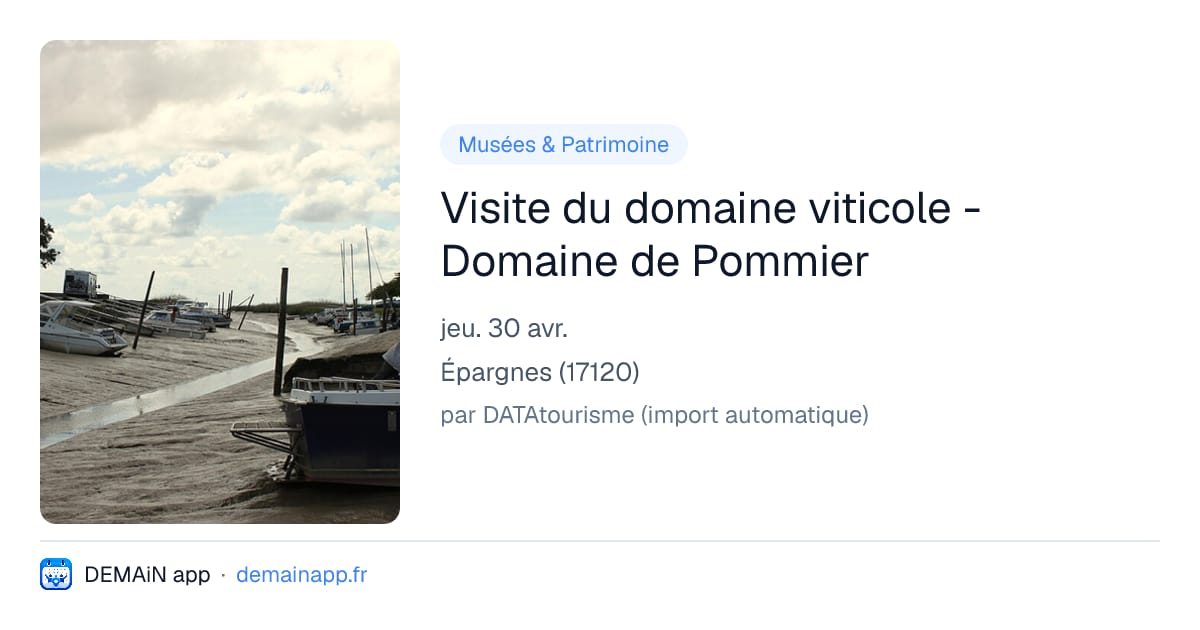Visite du domaine viticole - Domaine de Pommier — Épargnes