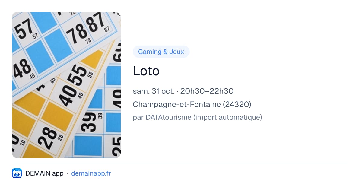 Loto — Champagne-et-Fontaine