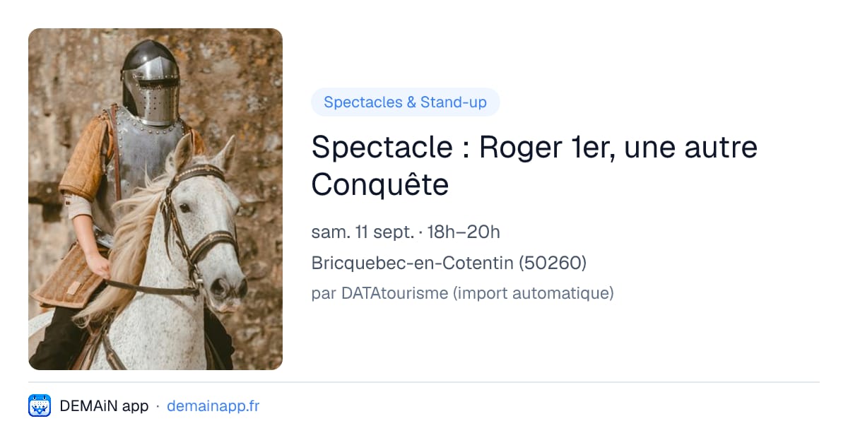 Spectacle : Roger 1er, une autre Conquête — Bricquebec-en-Cotentin