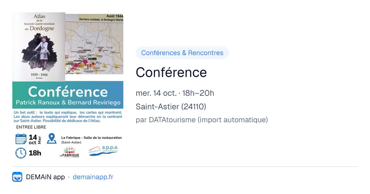 Conférence — Saint-Astier