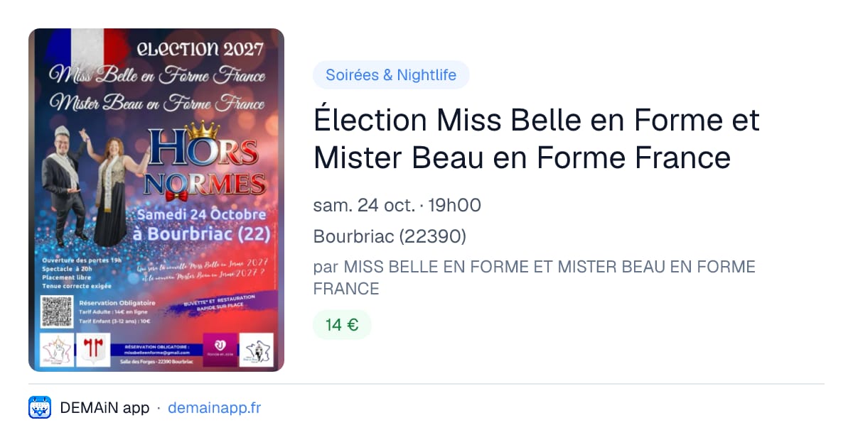 Élection Miss Belle en Forme et Mister Beau en Forme France — Bourbriac