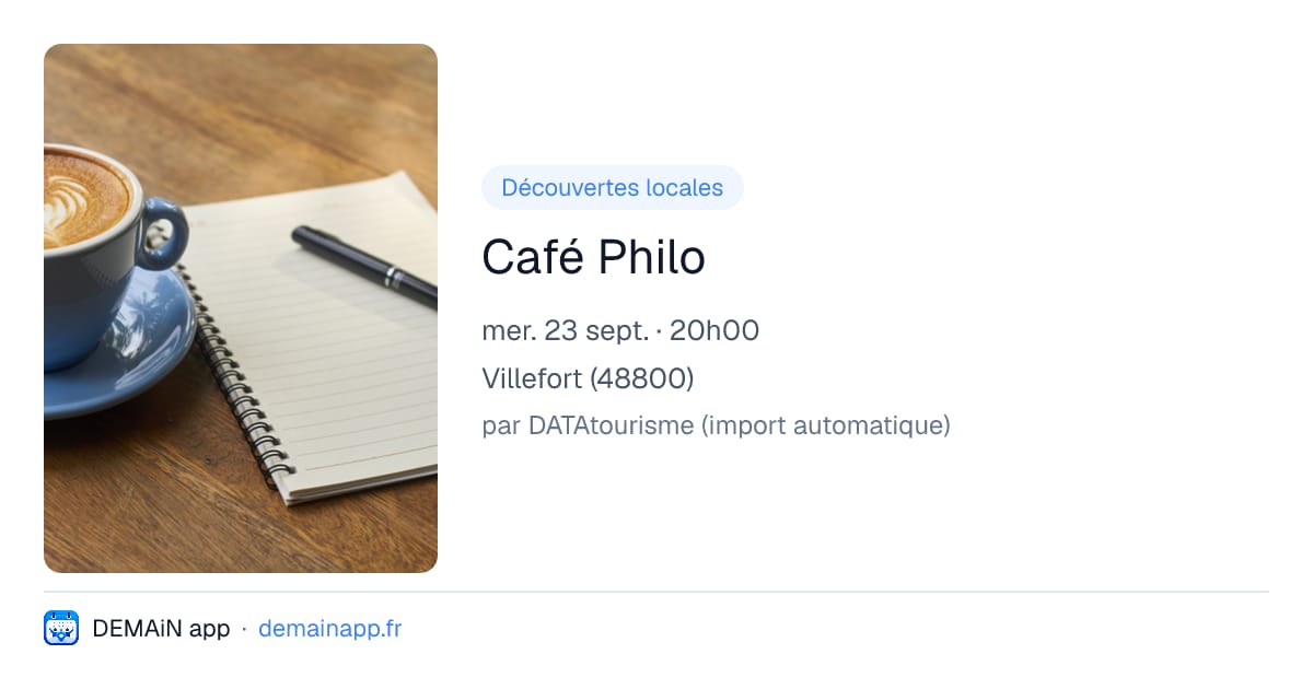 Café Philo — Villefort
