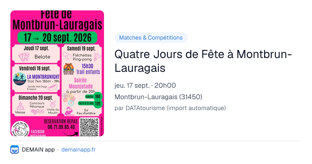Quatre Jours de Fête à Montbrun-Lauragais — Montbrun-Lauragais