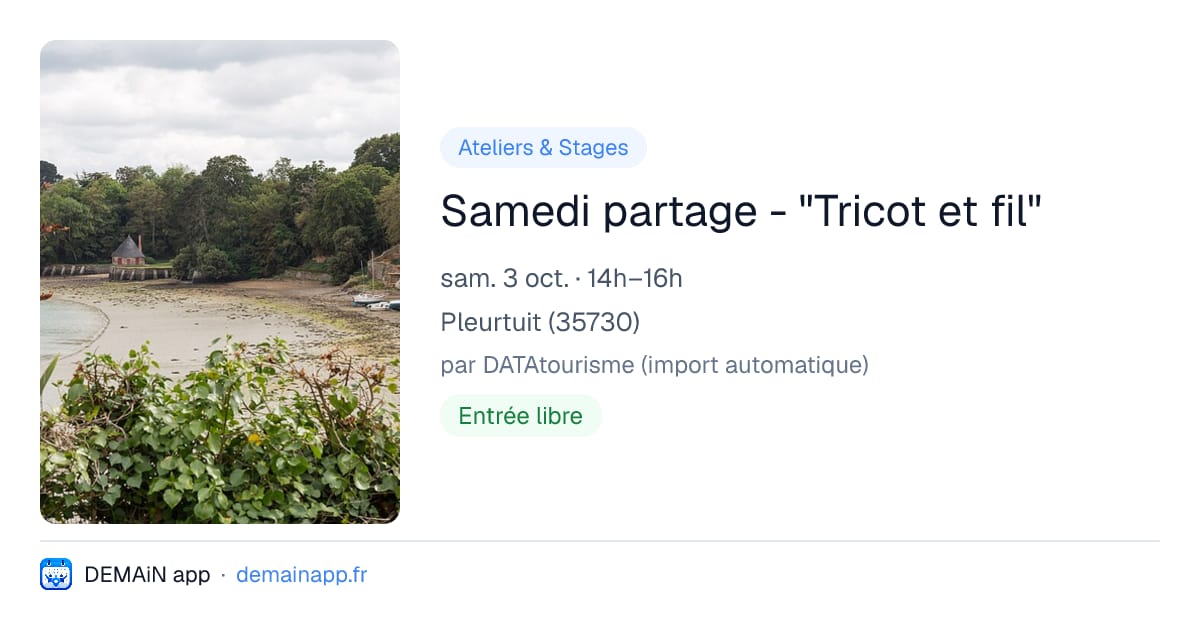 Samedi partage - "Tricot et fil" — Pleurtuit