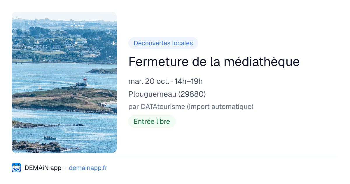 Fermeture de la médiathèque — Plouguerneau
