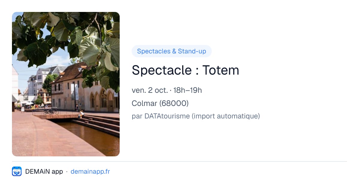 Spectacle : Totem — Colmar