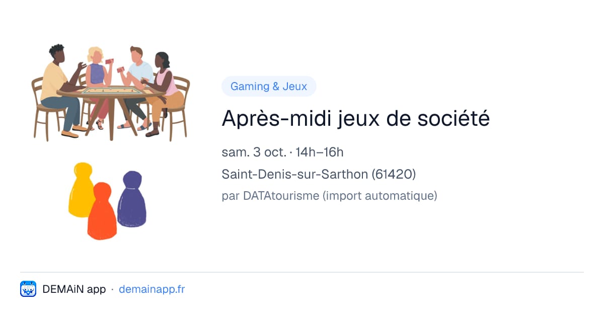 Après-midi jeux de société — Saint-Denis-sur-Sarthon