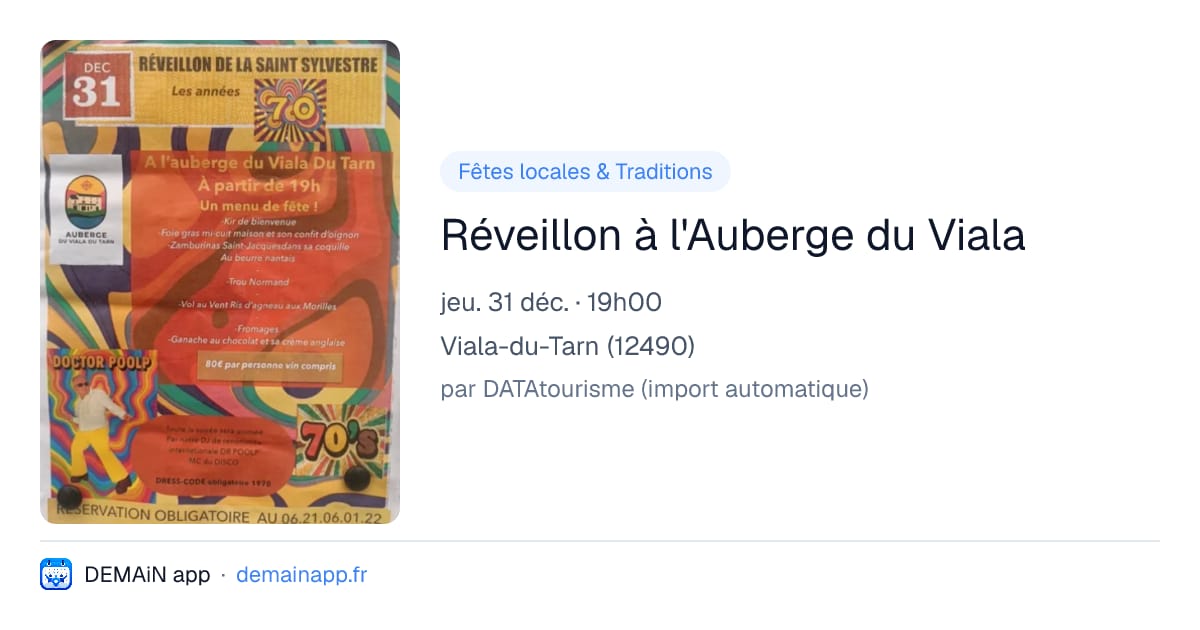 Réveillon à l'Auberge du Viala — Viala-du-Tarn
