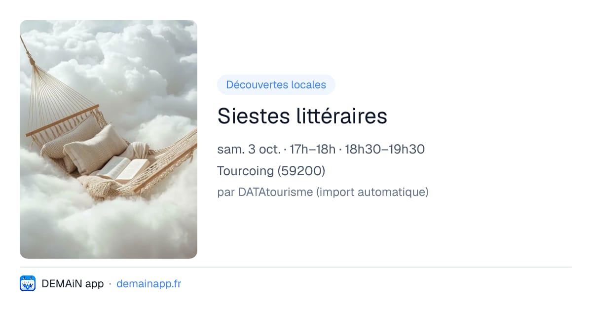 Siestes littéraires — Tourcoing