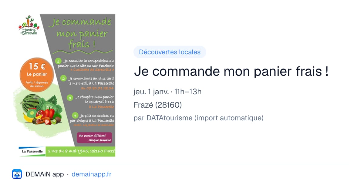 Je commande mon panier frais ! — Frazé