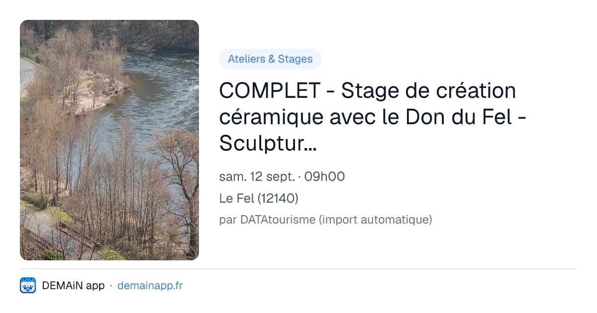 COMPLET - Stage de création céramique avec le Don du Fel - Sculpture animalière — Le Fel